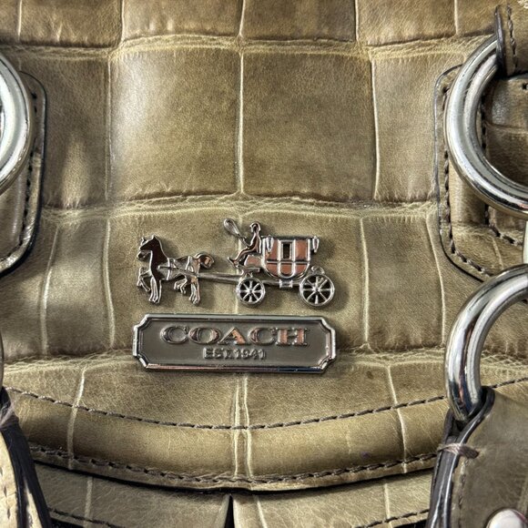 Coach #15260 Madison Audrey Embossed Leather Satchel Bag - Picture 4 of 14